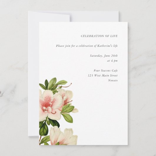 ヴィンテージエレガントフローラ記念写真のお知らせ 招待状 (裏面)