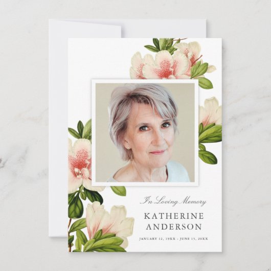 ヴィンテージエレガントフローラ記念写真のお知らせ 招待状 (正面)