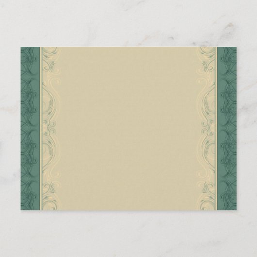 ヴィンテージエレガントフローラpeacock日付を保存 案内ポストカード (裏面)