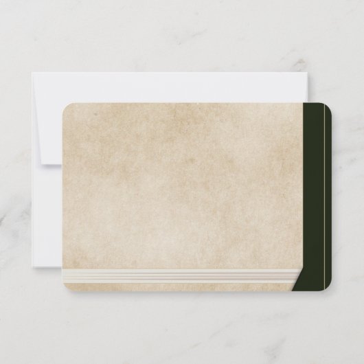 ヴィンテージエレガントブックカバーテーマ結婚式RSVPカード 出欠カード (裏面)