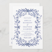 ヴィンテージエレガントブフランスのルフローラ結婚ズ 招待状 (正面/裏面)