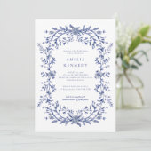 ヴィンテージエレガントブフランスのルーフローラブライダルシャワー 招待状 (スタンド正面)