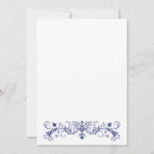 ヴィンテージエレガントブフランスのルーフローラブライダルシャワー 招待状 (裏面)