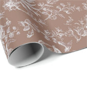 ヴィンテージエレガントブラウンホースフローラパター ラッピングペーパー (ロールコーナー)