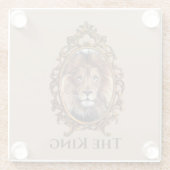 ヴィンテージエレガントブラウンライオンキングレトロパパ ガラスコースター (裏面)