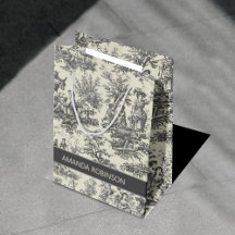 ヴィンテージエレガントブラックとホワイトのトイレデジュイ