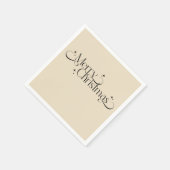 ヴィンテージエレガントブラックと金ゴールドクリスマス スタンダードカクテルナプキン (角)