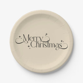 ヴィンテージエレガントブラックと金ゴールドクリスマス ペーパープレート