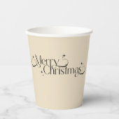 ヴィンテージエレガントブラックと金ゴールドクリスマス 紙コップ (正面)