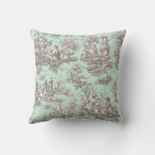 ヴィンテージエレガントブラックのミントゥイルドジュイ クッション (裏面)