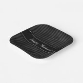 ヴィンテージエレガントブラックストライプズHalloween ペーパープレート (傾斜あり)