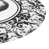 ヴィンテージエレガントブラックダマスクパターンスカル カッティングボード (角)