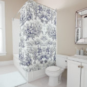 ヴィンテージエレガントブラックトワールデジュイミモノグラム シャワーカーテン (インサイチュ)