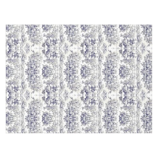 ヴィンテージエレガントブラックトワールデジュイミモノグラム テーブルクロス (正面(横))