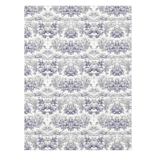 ヴィンテージエレガントブラックトワールデジュイミモノグラム テーブルクロス (正面)