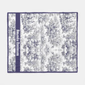 ヴィンテージエレガントブラックトワールデジュイミモノグラム フリースブランケット (正面(横))