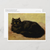 ヴィンテージエレガントブラックペルシャネコポートレート ポストカード (正面/裏面)