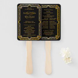 ヴィンテージエレガントブラック金ゴールド結婚の手F ハンドファン