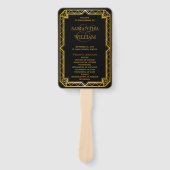 ヴィンテージエレガントブラック金ゴールド結婚の手F ハンドファン (正面)