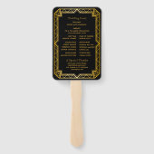 ヴィンテージエレガントブラック金ゴールド結婚の手F ハンドファン (裏面)