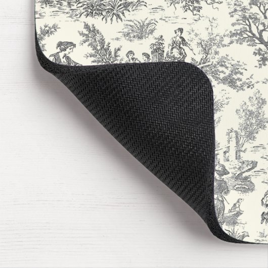ヴィンテージエレガントブラックtoile de jouy マウスパッド (コーナー)