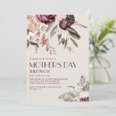 ヴィンテージエレガントブルゴーニュフローラ母の日 招待状 (スタンド正面)