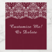 ヴィンテージエレガントブルゴーニュホワイトレースパーソナライズされた ワインラベル (シングルラベル)