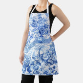 ヴィンテージエレガントブルーと白のチャイノワセリー エプロン (インサイチュ)