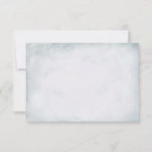 ヴィンテージエレガントブルーと磁器のバラ 出欠カード (裏面)