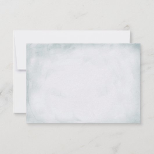 ヴィンテージエレガントブルーと薄紫バラ 出欠カード (裏面)