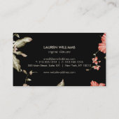 ヴィンテージエレガントブルーにチノワセリーのフローラルパターン 名刺 (裏面)