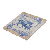 ヴィンテージエレガントブルーウマフローラ タイル (側面)