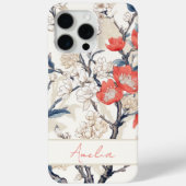 ヴィンテージエレガントブルークリームコーラルさくらんぼブロッサム Case-Mate iPhoneケース (裏面)