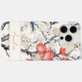 ヴィンテージエレガントブルークリームコーラルさくらんぼブロッサム Case-Mate iPhoneケース (裏面 (横))