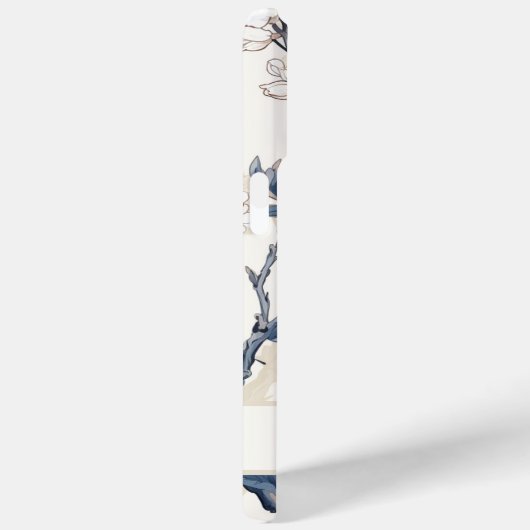 ヴィンテージエレガントブルークリームコーラルさくらんぼブロッサム Case-Mate iPhoneケース (裏面 / 右)