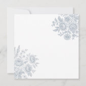 ヴィンテージエレガントブルートイルベビージャーシャワーサンキュー サンキューカード (裏面)