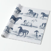 ヴィンテージエレガントブルートイレホースブリーズ ラッピングペーパー (アンロールド)
