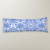 ヴィンテージエレガントブルートワールデジュウブルーホワイト ボディピロー (裏面)