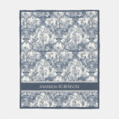 ヴィンテージエレガントブルートワールデジュウモノグラム フリースブランケット (正面)