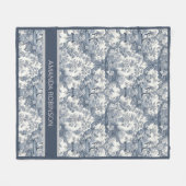 ヴィンテージエレガントブルートワールデジュウモノグラム フリースブランケット (正面(横))