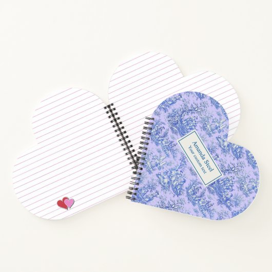ヴィンテージエレガントブルーパープルトイレデジュエイハート ノートブック (内部)
