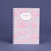 ヴィンテージエレガントブルーピンクトイレデジュイ ノートブック