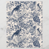 ヴィンテージエレガントブルーフローラトイルフルリーw.鳥 (正面)