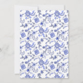 ヴィンテージエレガントブルーフローラ30歳の誕生日の女性 招待状 (裏面)