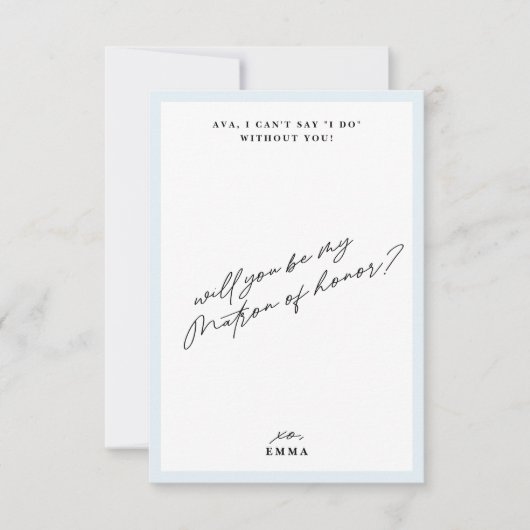 ヴィンテージエレガントブルーマトロンの名誉の提案カード 招待状 (正面)