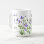 ヴィンテージエレガントブルーワイルドフラワーラージマグ コーヒーマグカップ (正面左)