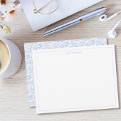 ヴィンテージエレガントブルーヴェネツィアフローラ植物学 ノートカード