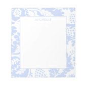 ヴィンテージエレガントブルーヴェネツィアフローラ植物学 ノートパッド (正面)