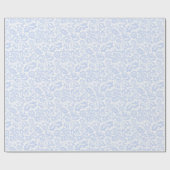 ヴィンテージエレガントブルーヴェネツィアフローラ植物学 ラッピングペーパー (フラット)