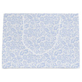 ヴィンテージエレガントブルーヴェネツィアフローラ植物学 ラージペーパーバッグ (正面)